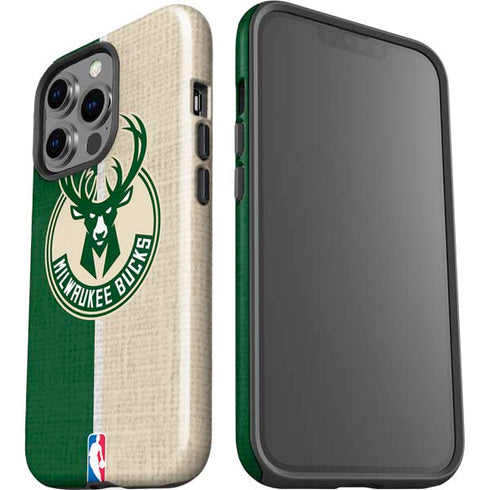 NBA Milwaukee Bucks Split Canvas iPhone 14 Pro Impact Case