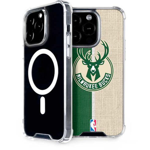 NBA Milwaukee Bucks Split Canvas iPhone 14 Pro MagSafe Case