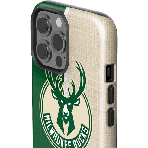 NBA Milwaukee Bucks Split Canvas iPhone 15 Pro Max Impact Case