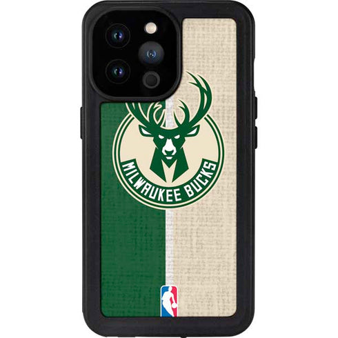 NBA Milwaukee Bucks Split Canvas iPhone 14 Pro Max Waterproof Case