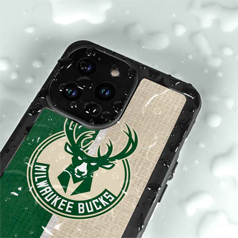 NBA Milwaukee Bucks Split Canvas iPhone 15 Pro Waterproof Case
