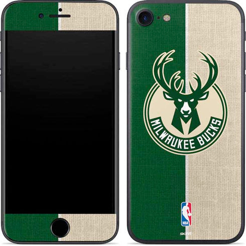 NBA Milwaukee Bucks Split Canvas iPhone 7 Skin