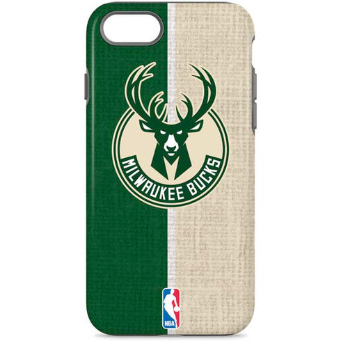 NBA Milwaukee Bucks Split Canvas iPhone 8 Pro Case