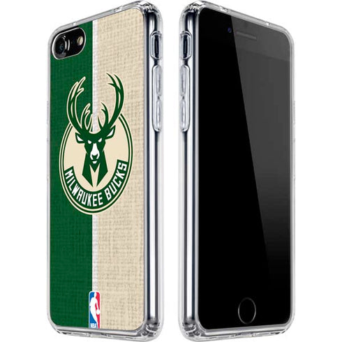 NBA Milwaukee Bucks Split Canvas iPhone SE (2nd & 3rd Gen) Clear Case
