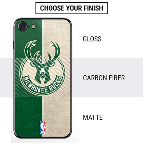 NBA Milwaukee Bucks Split Canvas iPhone SE (2nd & 3rd Gen) Skin
