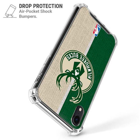 NBA Milwaukee Bucks Split Canvas iPhone XR Clear Case
