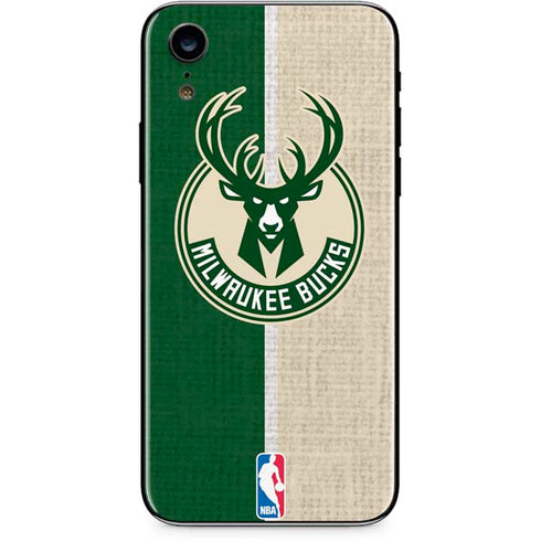 NBA Milwaukee Bucks Split Canvas iPhone XR Skin