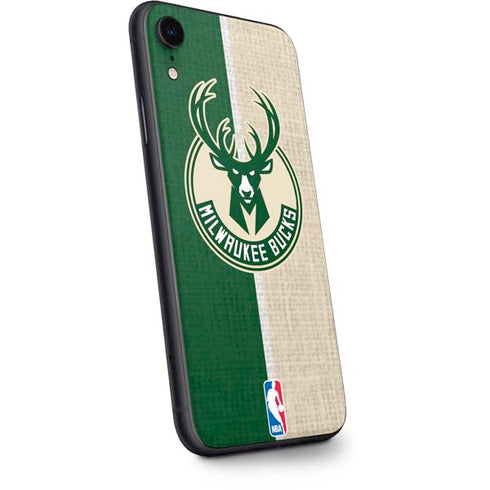 NBA Milwaukee Bucks Split Canvas iPhone XR Skin
