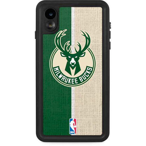 NBA Milwaukee Bucks Split Canvas iPhone XR Waterproof Case