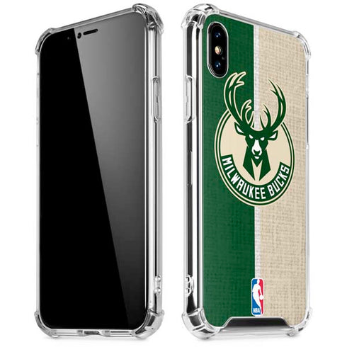 NBA Milwaukee Bucks Split Canvas iPhone XS Max Clear Case