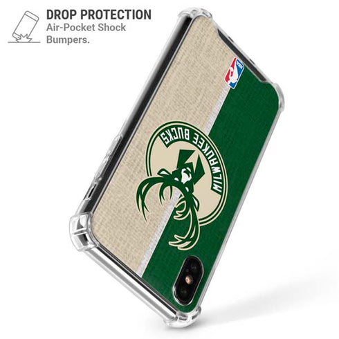 NBA Milwaukee Bucks Split Canvas iPhone XS Max Clear Case