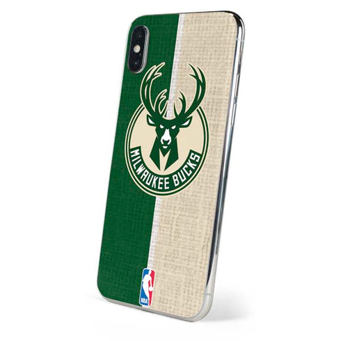 NBA Milwaukee Bucks Split Canvas iPhone XS Skin