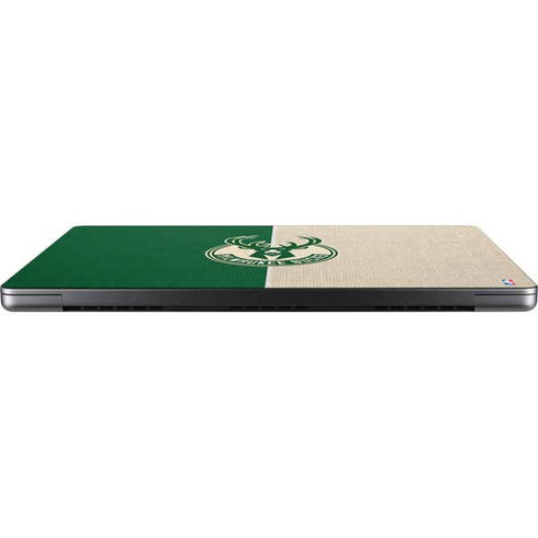 NBA Milwaukee Bucks Split Canvas MacBook Pro 14in (2021-24) Skin