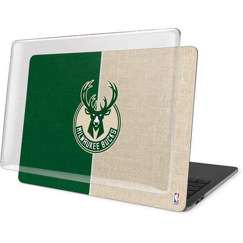 NBA Milwaukee Bucks Split Canvas MacBook Pro 15in (2016-19) Case plus Skin