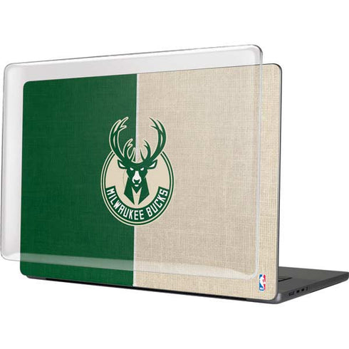 NBA Milwaukee Bucks Split Canvas MacBook Pro 16in (2021-25) Case plus Skin
