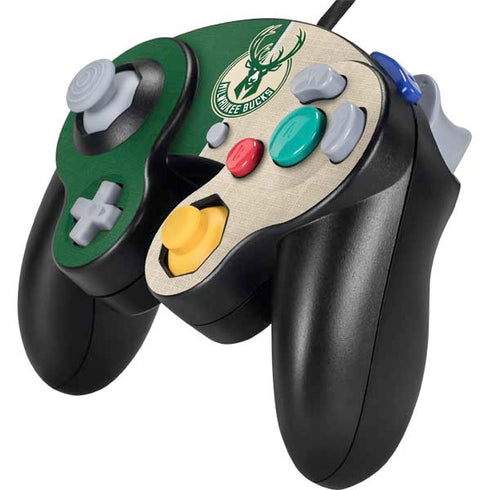 NBA Milwaukee Bucks Split Canvas Nintendo GameCube Controller Skin