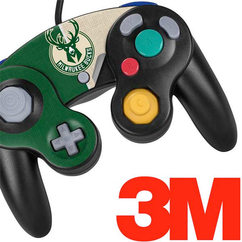 NBA Milwaukee Bucks Split Canvas Nintendo GameCube Controller Skin