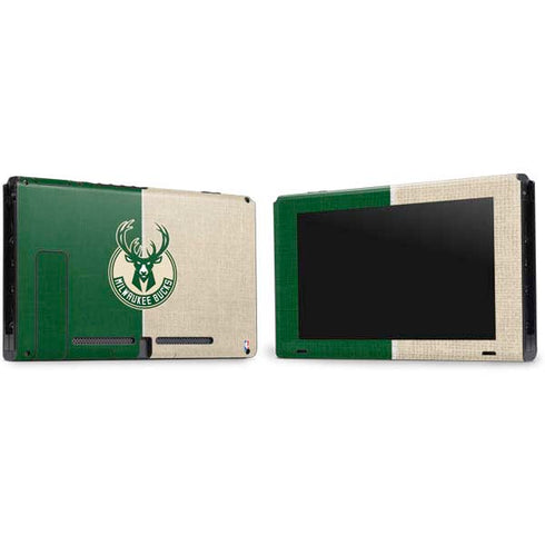 NBA Milwaukee Bucks Split Canvas Nintendo Switch Bundle Skin