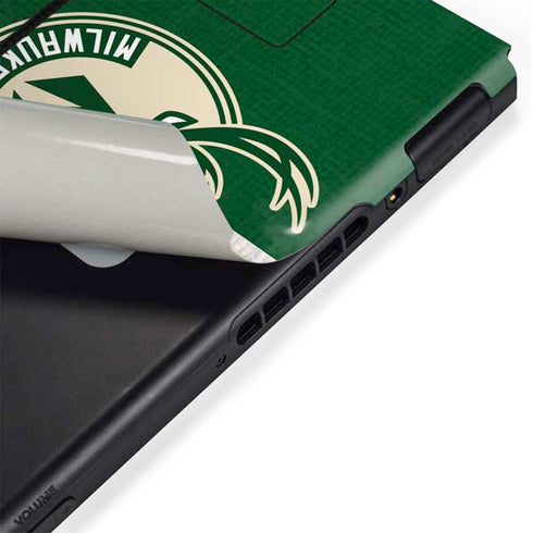 NBA Milwaukee Bucks Split Canvas Nintendo Switch Bundle Skin