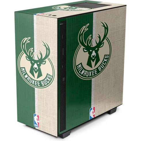 NBA Milwaukee Bucks Split Canvas NZXT H510 Compact ATX Mid-Tower Case Skin