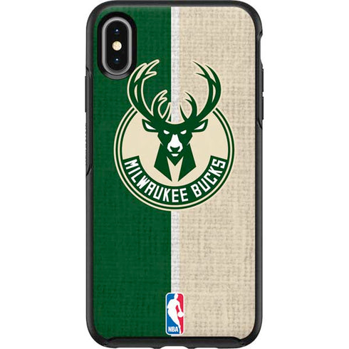 NBA Milwaukee Bucks Split Canvas Otterbox Symmetry iPhone Skin