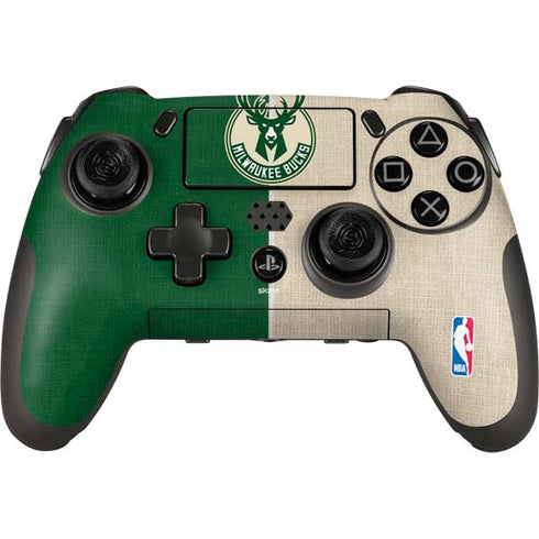 NBA Milwaukee Bucks Split Canvas PlayStation Scuf Vantage 2 Controller Skin