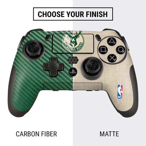NBA Milwaukee Bucks Split Canvas PlayStation Scuf Vantage 2 Controller Skin
