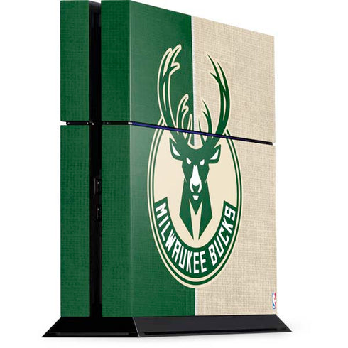 NBA Milwaukee Bucks Split Canvas PS4 Console Skin