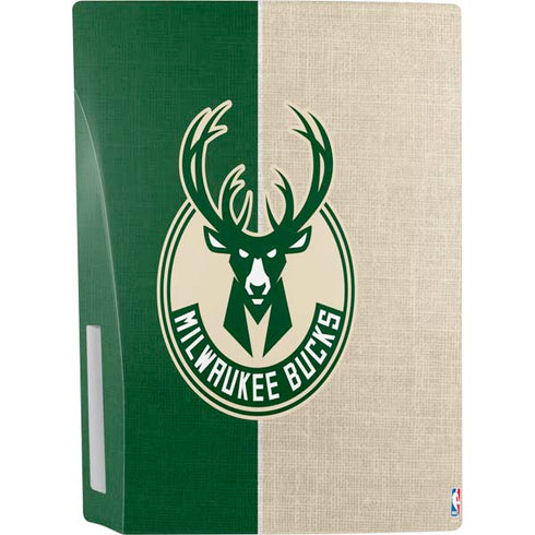 NBA Milwaukee Bucks Split Canvas PS5 Console Skin