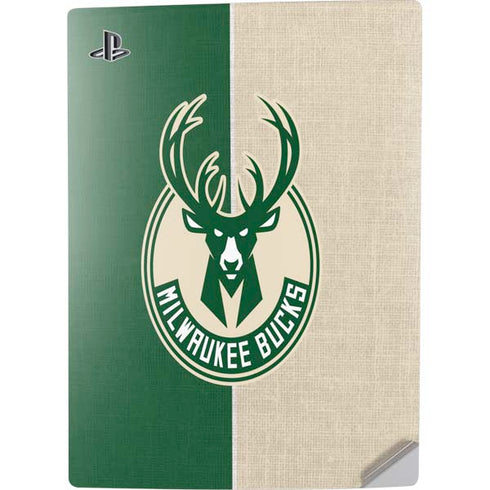 NBA Milwaukee Bucks Split Canvas PS5 Digital Edition Console Skin