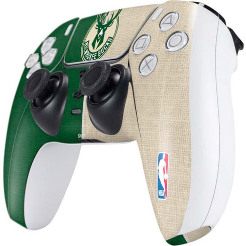 NBA Milwaukee Bucks Split Canvas PS5 Controller Skin