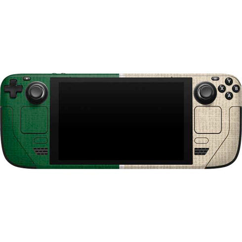 NBA Milwaukee Bucks Split Canvas Steam Deck Handheld Gaming Computer Skin