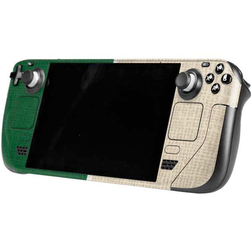 NBA Milwaukee Bucks Split Canvas Steam Deck Handheld Gaming Computer Skin