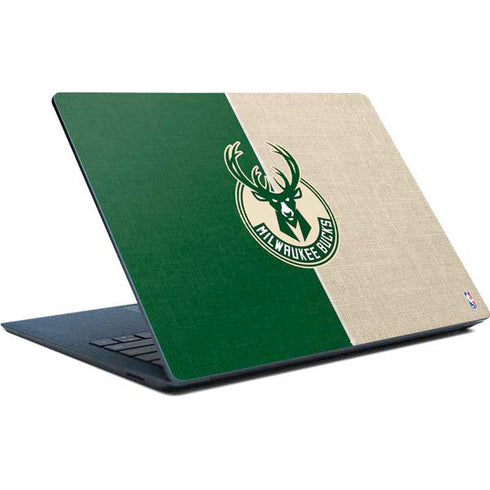 NBA Milwaukee Bucks Split Canvas Surface Laptop Skin