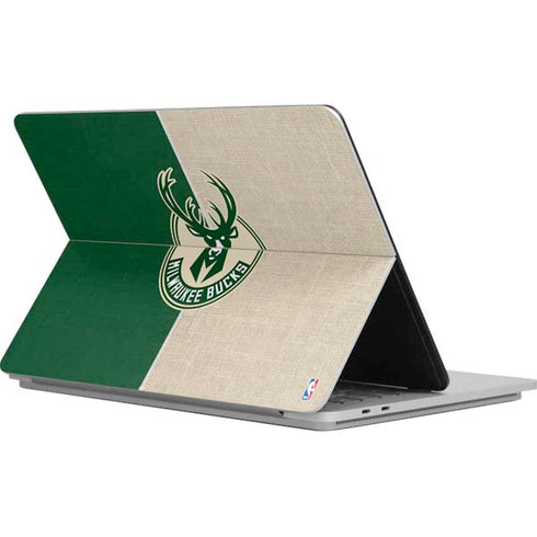 NBA Milwaukee Bucks Split Canvas Surface Laptop Studio Skin
