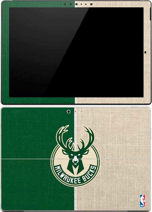 NBA Milwaukee Bucks Split Canvas Surface Pro 4 Skin