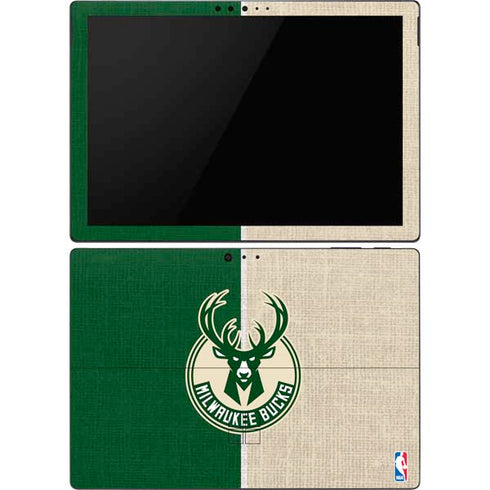 NBA Milwaukee Bucks Split Canvas Surface Pro 6 Skin