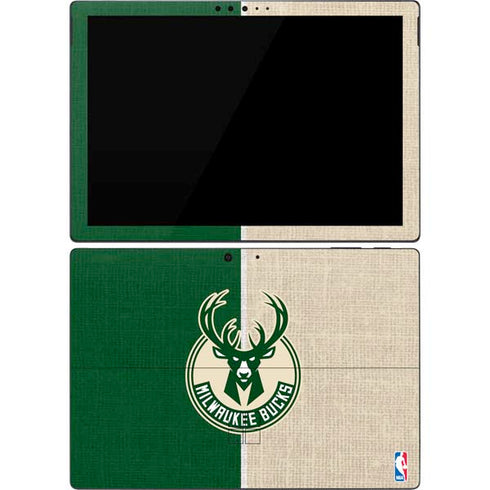 NBA Milwaukee Bucks Split Canvas Surface Pro 7 Skin