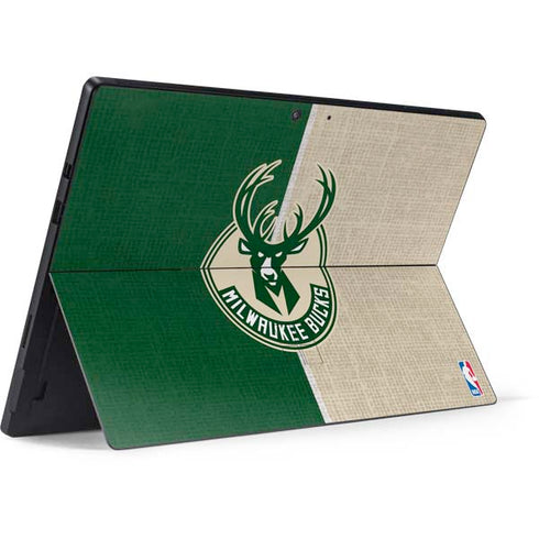 NBA Milwaukee Bucks Split Canvas Surface Pro 7 Skin