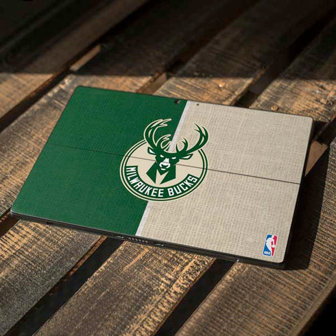 NBA Milwaukee Bucks Split Canvas Surface Pro 7 Skin