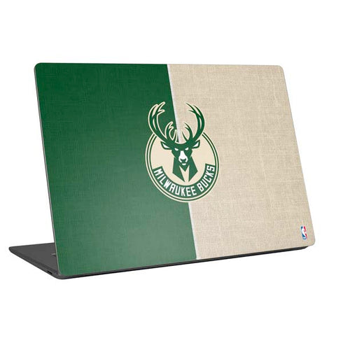 NBA Milwaukee Bucks Split Canvas Universal Laptop 14in (11.4 x 8.2in) Skin