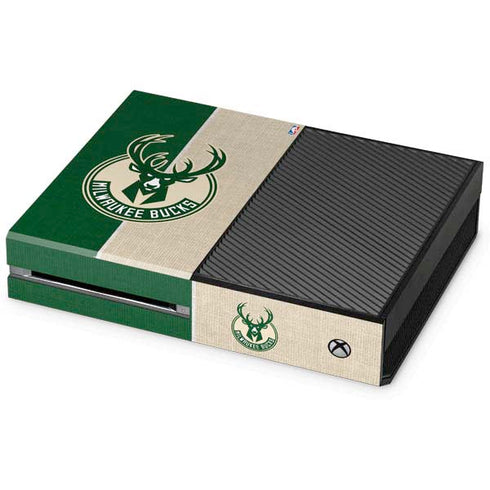 NBA Milwaukee Bucks Split Canvas Xbox One Console Skin