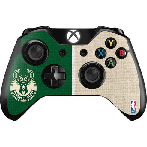 NBA Milwaukee Bucks Split Canvas Xbox One Controller Skin
