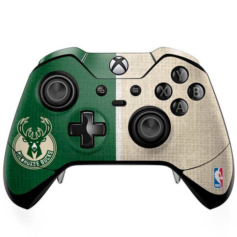 NBA Milwaukee Bucks Split Canvas Xbox One Elite Controller Skin