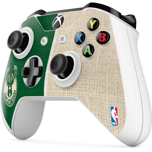 NBA Milwaukee Bucks Split Canvas Xbox One S All-Digital Edition Bundle Skin