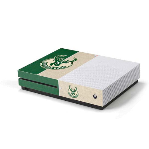 NBA Milwaukee Bucks Split Canvas Xbox One S Console Skin