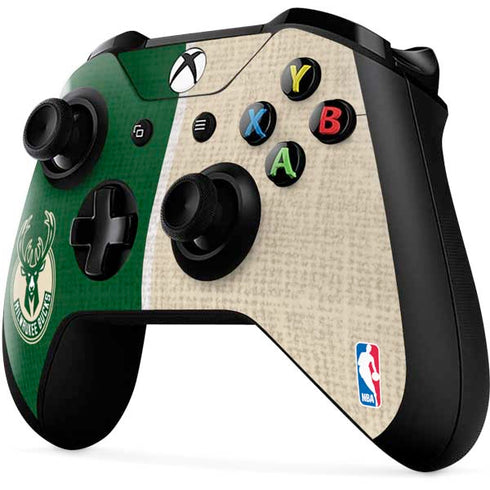 NBA Milwaukee Bucks Split Canvas Xbox One X Controller Skin
