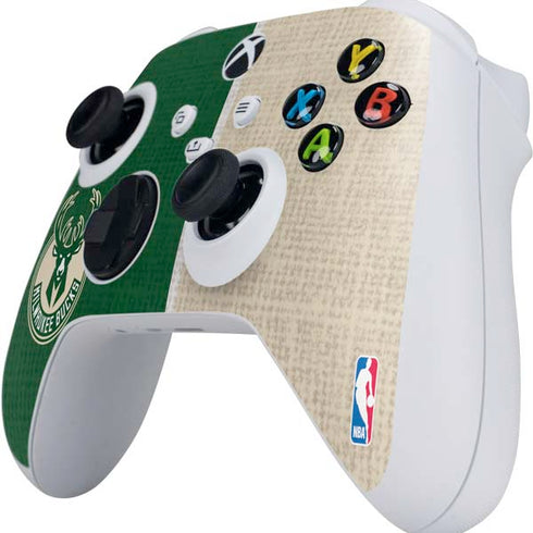 NBA Milwaukee Bucks Split Canvas Xbox Series S Controller Skin