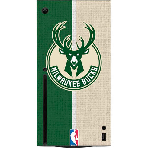 NBA Milwaukee Bucks Split Canvas Xbox Series X Console Skin