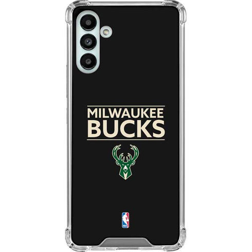 NBA Milwaukee Bucks Standard - Black Galaxy A13 5G Clear Case